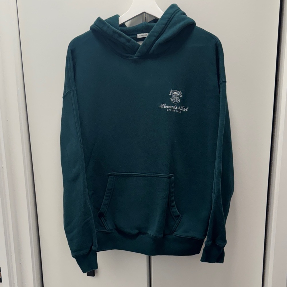 Abercrombie Men's Green Logo Hoodie